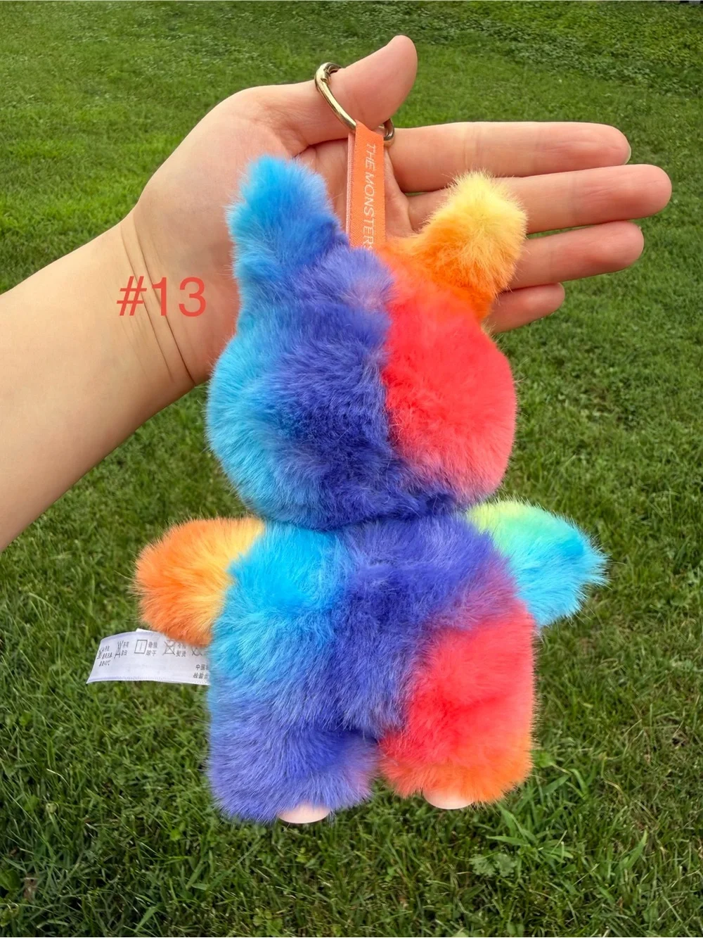 Colorful Rainbow Labubu Toy Plush Monster Keychain-Kids Toy Stuffed Animal Charm
